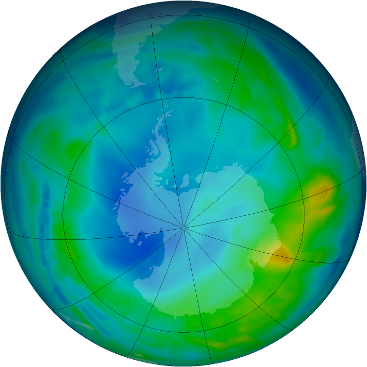 Antarctic ozone map for 17 May 2013
